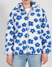 Load image into Gallery viewer, Brunette The Label All Over Daisy Sherpa Zip Up Jacket
