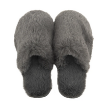 Load image into Gallery viewer, Lemon Faux Fur Covered Toe Slide Slipper
