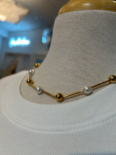 Load image into Gallery viewer, Jenny Bird Nova Necklace Pearl and Gold Ball
