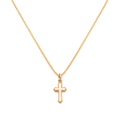 Leah Alexandra Gold Cross Necklace