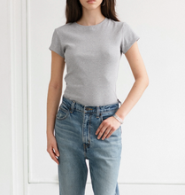 Load image into Gallery viewer, Brunette the Label Fitted Ribbed Tee
