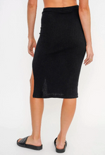 Load image into Gallery viewer, Project Social T Montecito Rib Midi Skirt Black
