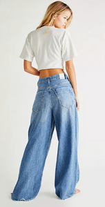 Free People Old West Slouchy Jeans Canyon Blue