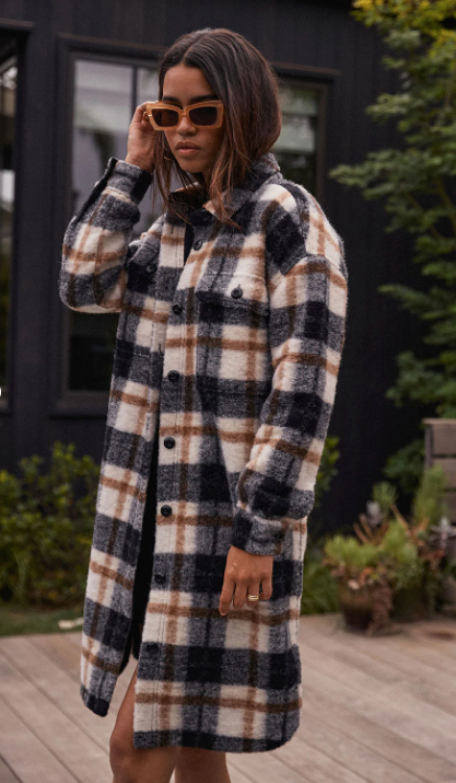 Saltwater Luxe Nolin Jacket Natural Plaid